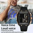 thumbnail image 5 of Findtime Digital Watches for Elderly Men Large Face Voice Talking White Watch with English Speaking LED Backlight Big Number Easy to Read Timer Alarm Waterproof, 5 of 8