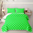 thumbnail image 2 of Erosebridal Neon Green Polka Dot Quilt King,Off-White Round Spot Modern King Coverlet Set For Girls,3pcs, 2 of 7