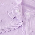 thumbnail image 5 of Girls Knit Bolero Cardigan Sweater Cute Ruffle Bowknot Long Sleeve Cropped Shrug Sweaters Toddlers Kids (0 Years, Purple), 5 of 7