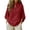 Wine, variant on Women's Cotton Linen Shirts Summer Half Sleeve V Neck Casual Blouse Top