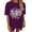 Purple, variant on NJGRAE Womens Business Casual Tops Floral Print Summer T-Shirts Women's Oversized Top Loose Short Sleeve T Shirt Ribbed Knit Casual Top L
