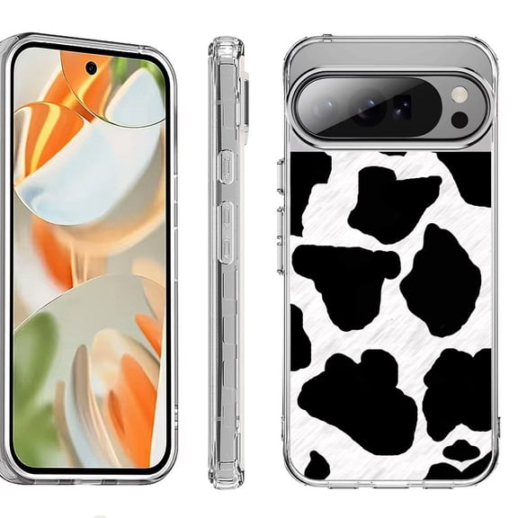 For Google Pixel 10 Pro XL Shockproof Protective Phone Case, by OneToughShield - Cow Skin Design