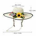 thumbnail image 3 of LNZGNM Womens Sun Hat, Wide Brim Sun Protection, with Round Top Crown, Breathable and Cool for Beach Days, Gardening, and Summer Outings,White(One Size), 3 of 6