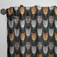 thumbnail image 3 of Designart 'Cute Cats Pattern On Black' Modern Curtain Panel, 3 of 5