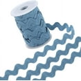 thumbnail image 1 of Cinta de zigzag de 12.5 yardas para coser, cinta ondulada de 1/2 pulgada, cinta de zigzag azul acero, cinta de encaje en forma de S, tela tejida de poliéster con carrete, 1 of 9