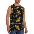 thumbnail image 2 of Bingfone Hohey Bee Golden Embroidery Pattern Men's Tank Tops Workout Sleeveless Tee Shirts Running Beach Tanks for Men-Small, 2 of 8