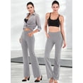 thumbnail image 5 of ValueVibe Womens Flare Yoga Pants with Pockets Bootcut Yoga Leggings High Waist Tummy Control Workout Pants, Gray 3XL, 5 of 6