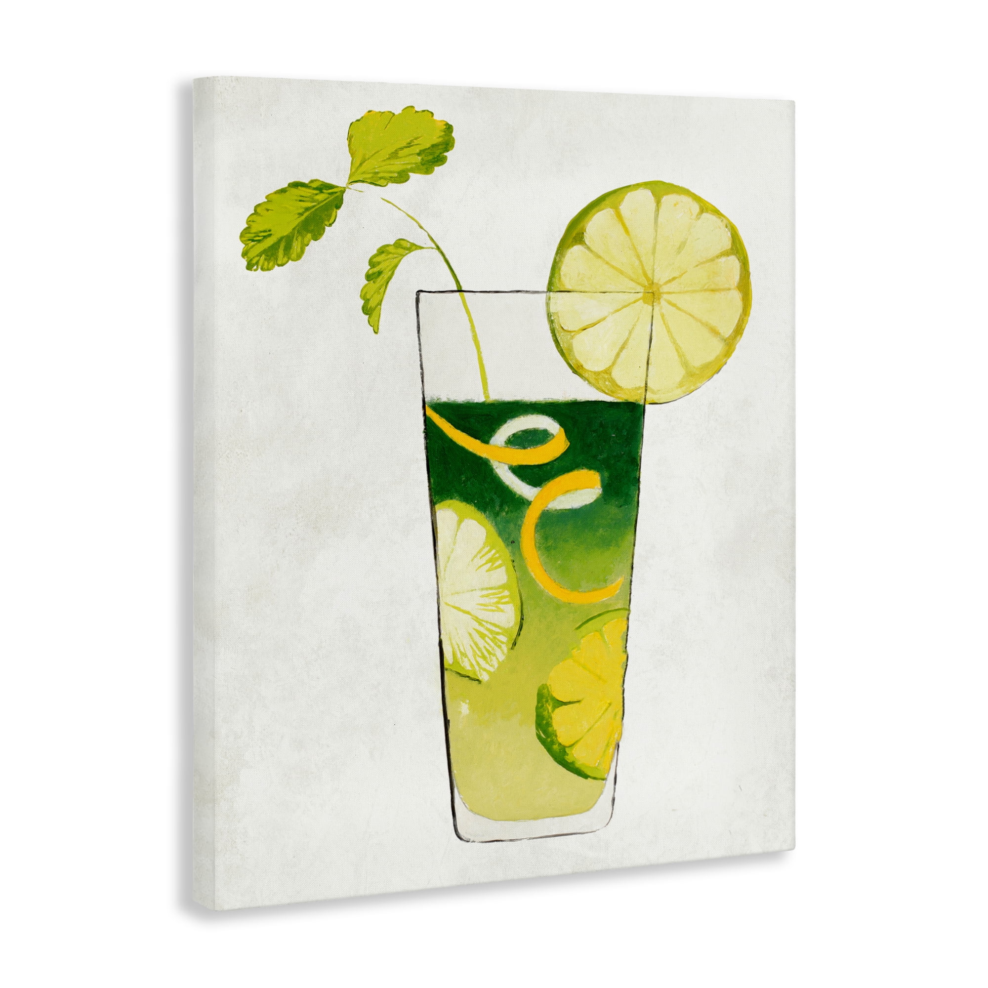 Stupell Industries Summer Cocktail Lime Mint Canvas Wall Art, design by Lorenzo Collective
