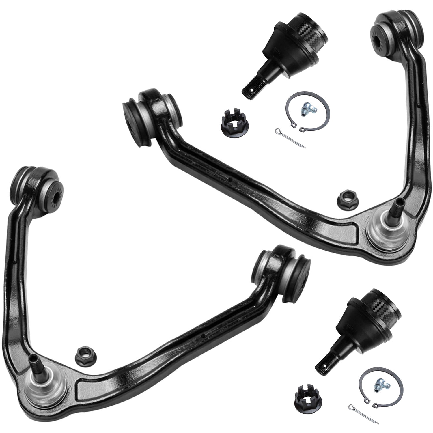 Detroit Axle - Front 10pc Suspension Kit for Cadillac Escalade EXT Chevy Silverado Suburban Tahoe GMC Yukon XL Sierra 1500, Upper Control Arms Lower Ball Joints Tie Rods Sway Bar Replacement