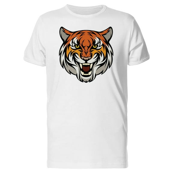 Cartoon Head Of A Tiger T-Shirt Men -Image by Shutterstock, Male 3X-Large