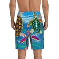 thumbnail image 3 of Bixox Men's Little Sea Turtles printed lightweight casual shorts, soft sleep shorts with pockets., 3 of 7
