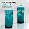 thumbnail image 4 of Acrylic Glasses Drinkware - 6 Piece Unbreakable Plastic Tumblers - BPA-Free, Reusable Plastic Drinking Glasses for Home & Outdoors - Lead-Free & Dishwasher Safe - Turquoise - (24oz), 4 of 8