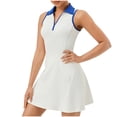 thumbnail image 2 of FcBaudy Robes pour Femmes, Robes d'Été pour Femmes Jupe de Tennis à Revers pour Femmes Séchage Respirant Taille Couleur Contrastante Robe de Sport Décontractée de Mise en Forme Robe pour Femmes, 2 of 9