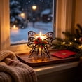 thumbnail image 3 of OANLKGI Christmas Bell Candle Holder 3.94 x 4.72 IN Metal Tealight Stand with Bow for Table Mantel Shelf Window Seasonal Home Decoration Black, 3 of 5