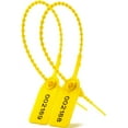 thumbnail image 1 of Nvzi 100 precintos de plástico a prueba de manipulaciones, bridas para extintores, etiquetas de seguridad Pull Tite, bridas desechables con cierre automático de 250 mm de longitud (amarillas), 1 of 4