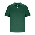 thumbnail image 5 of Tdoqot Mens Cotton Polo Shirts with Collar- Regular Fit Short Sleeve Casual Summer Shirts with Pocket Army Green Size 2XL, 5 of 6