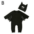 thumbnail image 4 of Odeerbi Baby Girls Boys Clothes Baby Rompers Toddler Black Cotton Bat Sleeve Cute Hat Jumpsuit Suit, 4 of 8