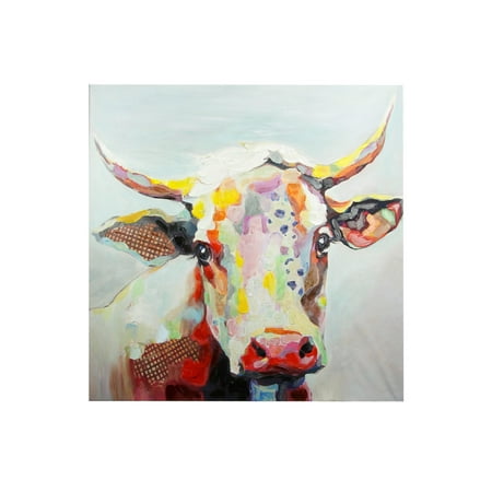Colorful Cow Printed Canvas  Wall Art  Walmart  com