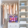 thumbnail image 4 of Yayeee Collapsible Cube Storage Bin with Lid Fabric Closet Decorative Basket with Handles, Large Purple Flowers, 4 of 7