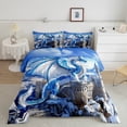 thumbnail image 2 of Erosebridal Ensemble de Literie Dragon Magique Simple, Couette Château Enneigé, Décor Animal Magique, Réversible, Léger, 2 Pcs, 2 of 7