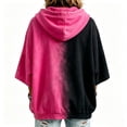 thumbnail image 4 of longantii Women's Pink Ribbon Breast‑Cancer Awareness Hoodie 3/4 Sleeve Drawstring Oversized Loose Fit Pullover Casual Fall Support Sweatshirt, 4 of 4