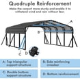 thumbnail image 6 of Sylviera 20x20ft Heavy-Duty Metal Carport, Outdoor Car Port Canopy with Reinforced Iron Frame, All-Weather Shelter for Cars, Trucks & Boats, Easy Assembly, 6 of 8