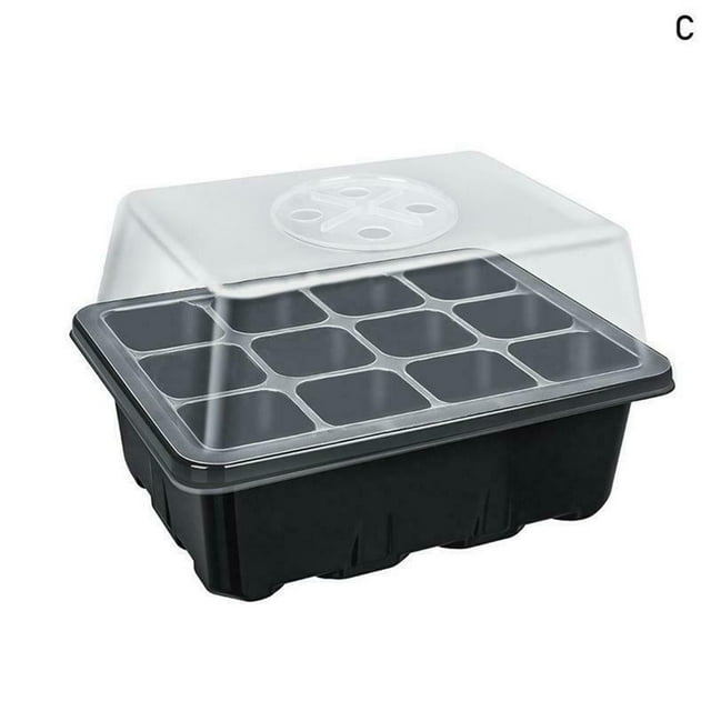 Bandeja de plántulas de 12 agujeros para el hogar, jardín, balcón, guardería, bandeja de plántulas, placa de soporte para cultivo de plantas