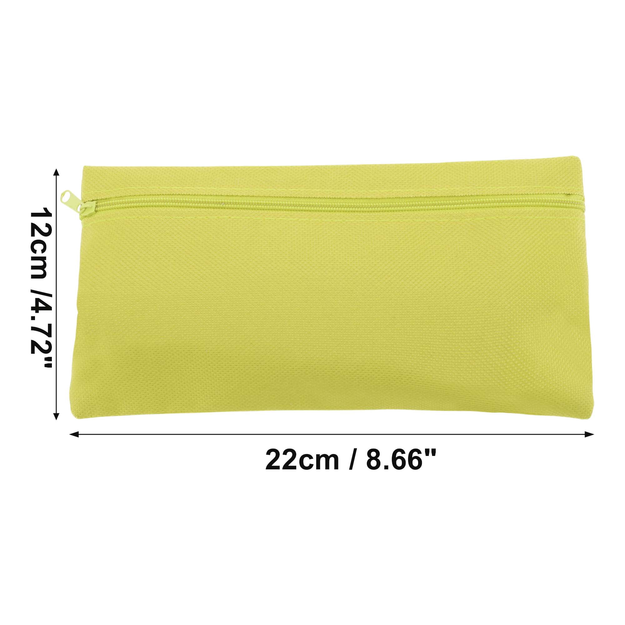 Unique Bargains Pencil Case Canvas Large Capacity Stationery Pen Bag for Office Yellow