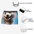 thumbnail image 3 of Pofeuu Blue Sky Cute Wolf Print Men’s Boxer Briefs, Moisture-Wicking Underwear, Regular,Trunk-Small, 3 of 5