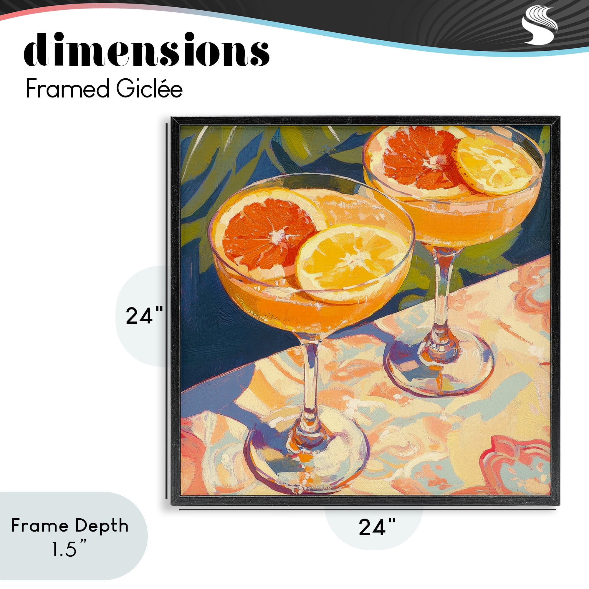 Stupell Industries Fruity Summer Cocktails Black Framed Giclee Art, design by Petal Prints Design