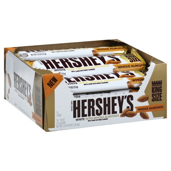 HERSHEY'S WHITE CR?ME WITH WHOLE ALMONDS KING SIZE BAR BOX