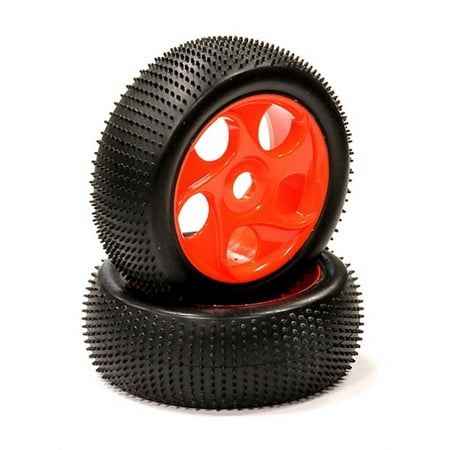 Integy RC Toy Model Hop-ups C23875ORANGE Mounted 1/8 Buggy Aero-5 Spoke-S 17mm Wheel+Pattern Micro-Spike Tire Set (2) price history on PriceWatchPro