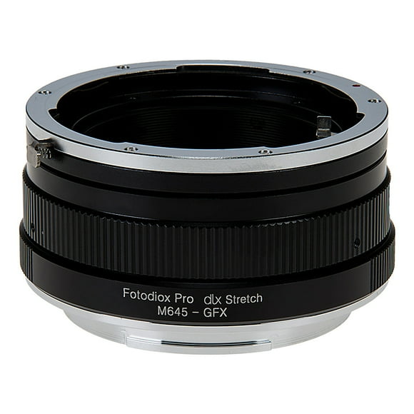 Fotodiox DLX Stretch Lens Mount Adapter - Mamiya 645 (M645) Mount Lens to Fujifilm Fuji G-Mount GFX Mirrorless Camera Body with Macro Focusing Helicoid and Magnetic Drop-In Filters