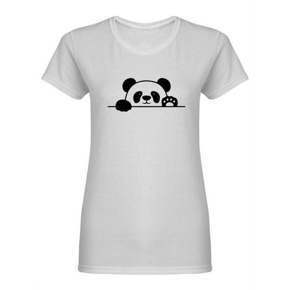 Panda Peeps Out Shaped T-Shirt Women -Image by Shutterstock, Female Medium