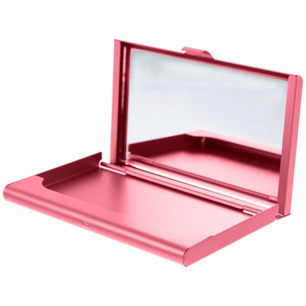 FELTECHELECTR Estuche para tarjetas de presentación con diseño de espejo, para guardar tarjetas, billetera para tarjetas de presentación, estuche metálico para guardar tarjetas.