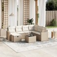 thumbnail image 1 of vidaXL 8 Piece Garden Sofa Set with Cushions Beige Poly Rattan, 1 of 5