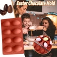 thumbnail image 3 of 8 Cavity Silicone Egg Pan, Egg Tray, Egg Shape Ice Tray, Silicone Baking Supplies for Cake Decorating, Chocolate, Candy, Jello, Baking Pan for Muffin, Bread and More,Red, 3 of 4