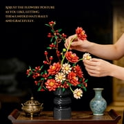 Dyganceuny 1416 PCS Dahlia Flower Building Block Set with Vase, Artificial Floral Decor,Compatible with Lego Flowers,Creative Gift for Women, Moms
