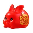 thumbnail image 3 of Abbracc Figurine de Lapin Banque d'Argent Chinois Rabbit Statue Pot d'Économie d'Argent Rouge, 3 of 9