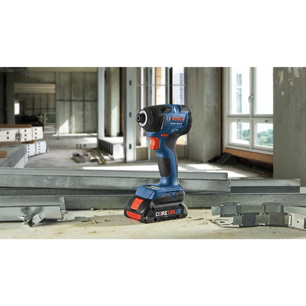 Restored Bosch GDR18V-1860CB25-RT 18V Brushless Lithium-Ion 1/4 in. Hex Cordless Connected-Ready Impact Driver Kit (4 Ah) (Refurbished)