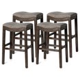 thumbnail image 1 of Tabouret de Cuisine Selle Sans Dossier Adrien, Finition Noyer, Lot de 4, 1 of 1