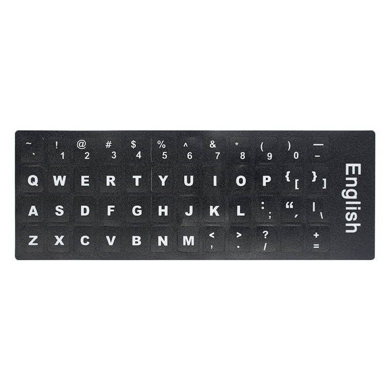 Yellow Letters Spanish Transparent Keyboard Stickers 