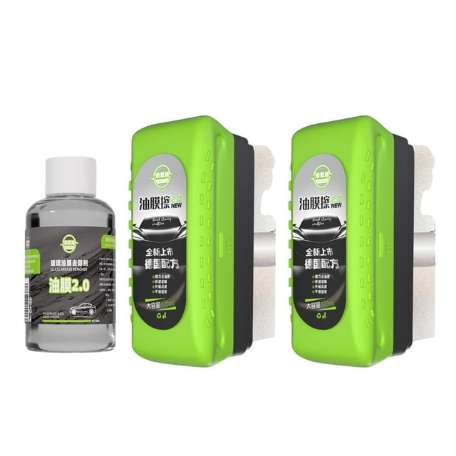 Cepillo de limpieza de película de aceite automotriz Cepillo de mantenimiento para remover película de aceite de vidrio Mejora fácilmente la visibilidad del tablero de Cepillo verde 2pcs