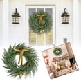 thumbnail image 3 of Guvpev 22" Christmas Cedar Wreath Front Door, Realistic Faux Cedar Christmas Wreath with Vintage Rustic Cow Bell and Brown Velvet Ribbon for Indoor Outdoor Xmas Decor, Holiday Collection Cedar Wreath, 3 of 9