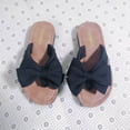 Black 2026 Ladies Casual Slippers Bow Clip Toe Comfortable Large Size ...