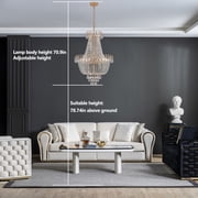 Crystal Chandelier French Empire Pendant Flushmount Ceiling 10 Light Modern Lighting Fixture for Bedroom Hallway Bar Kitchen Bathroom, H28.7 x W21.7, Silver, E12 Base