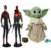 Toys DC Multiverse Red Hood and Nightwing 7" Action Figure Multipack + The Child Talking Toy with Character Sounds and Accessories The Mandalorian, Pack of 2