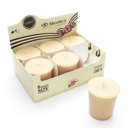Pumpkin Souffle Soy Votive Candles - Scented with Natural Fragrance Oils - 6 Beige Natural Votive Candle Refills - Bakery & Food
