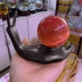 thumbnail image 4 of Crystal Ball Stand Resin Snail Base Hand Carved Ornament for Home Decor Tabletop Display Paperweight Decorative Sculpture Gift Idea 5x3x2 Inches （Black）, 4 of 6