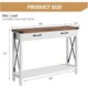 thumbnail image 2 of 43 - pulgada moderno wood consola mesa con 2 cajones - slim entrada y hallway mesa con almacenamiento, suitable para behind the couch (blanca y brown), 2 of 8